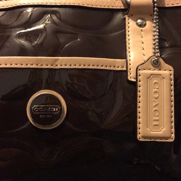 Coach embossed brown satchel bag - Picture 2 of 8